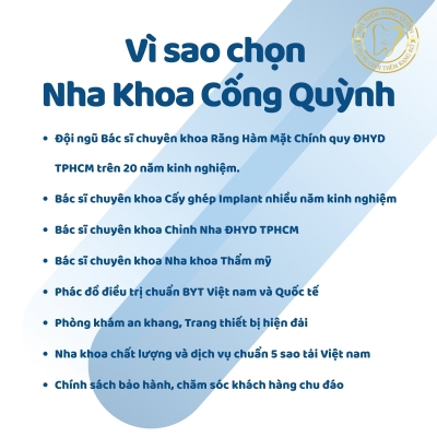 Vì sao chọn Nha khoa Cống Quỳnh